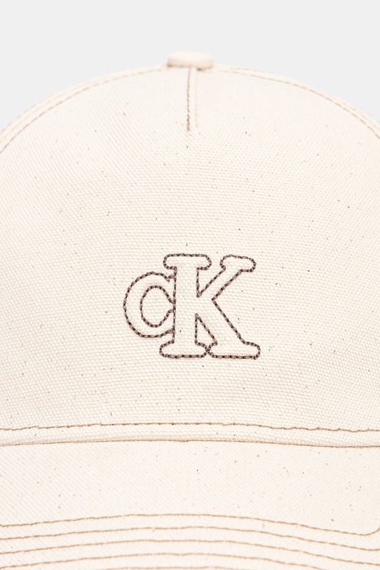 Calvin Klein καπέλο μπέιζμπολ βαμβακερό LV04F5061G μπεζ SS26