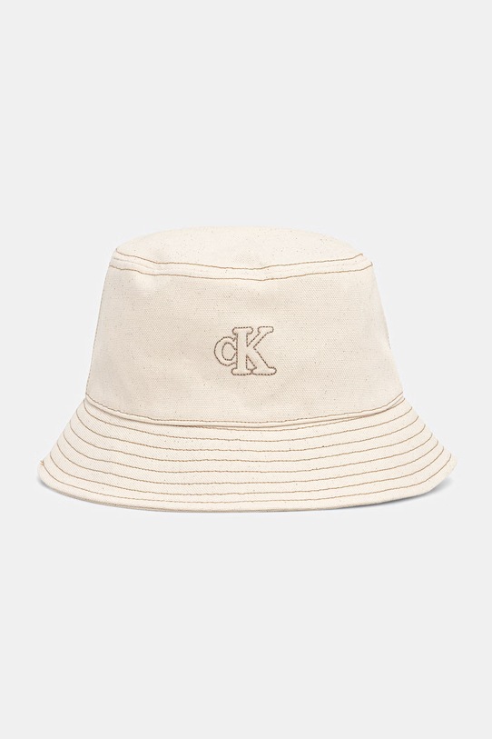 Calvin Klein καπέλο bucket βαμβακερό μπεζ LV04F5062G