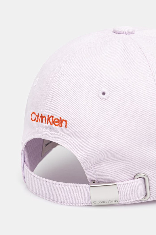 Akcesoria Calvin Klein czapka z daszkiem bawełniana LV04F5064G fioletowy