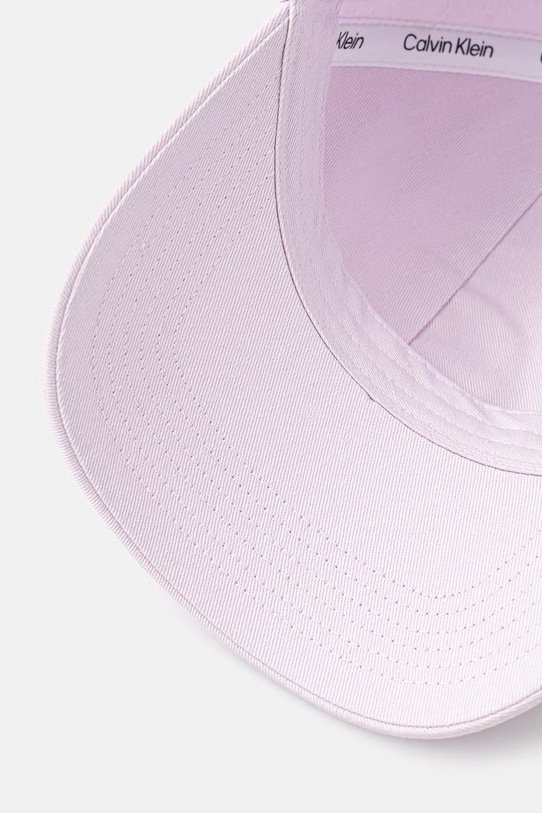 Calvin Klein czapka z daszkiem bawełniana fioletowy LV04F5064G