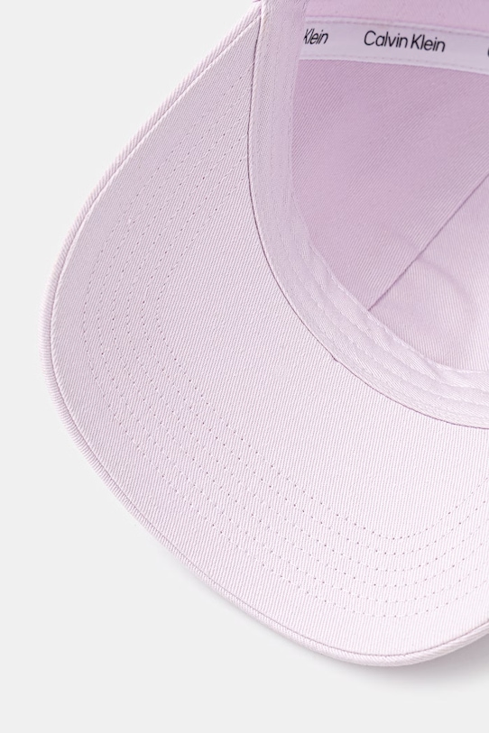 Calvin Klein czapka z daszkiem bawełniana fioletowy LV04F5064G