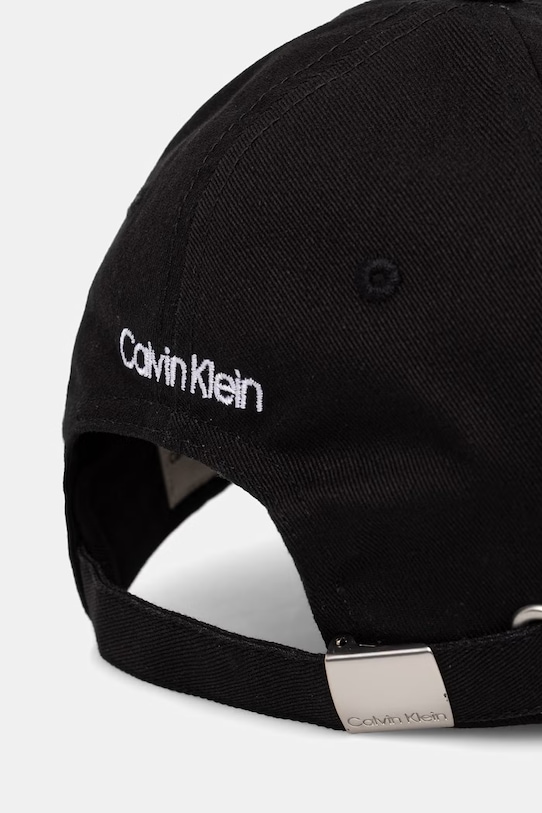 Calvin Klein καπέλο με γείσο βαμβακερό μαύρο LV04F5064G