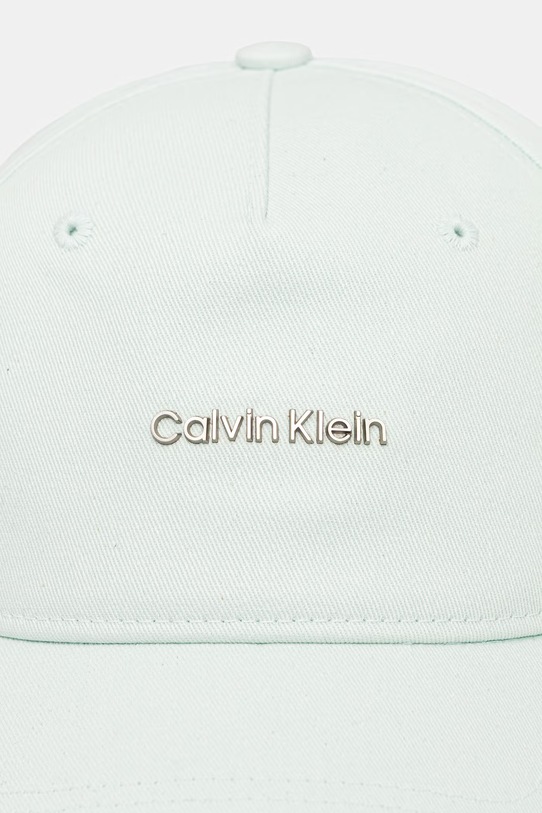 Calvin Klein czapka z daszkiem bawełniana LV04F5072G turkusowy SS26