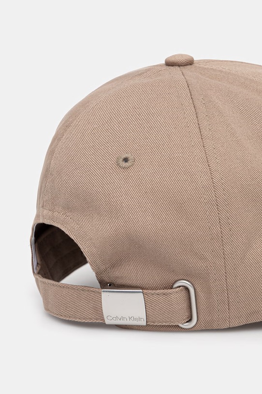 Doplňky Calvin Klein baseballová čepice bavlněná LV04F5072G béžová
