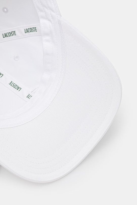 Lacoste czapka z daszkiem bawełniana biały RK1910