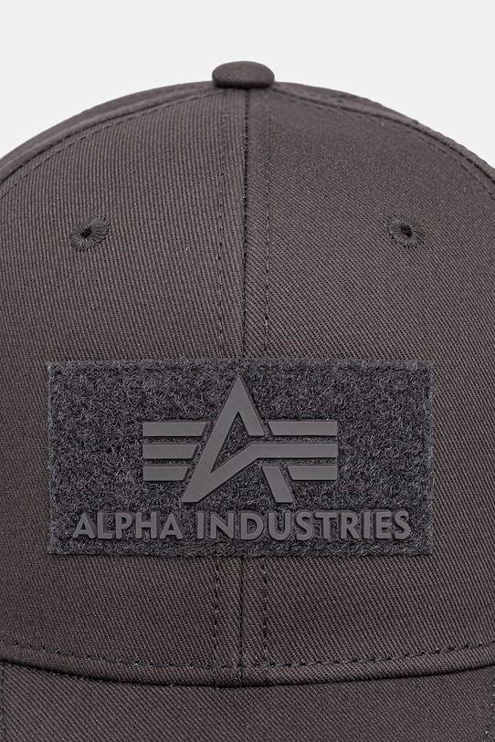 Alpha Industries czapka z daszkiem bawełniana Velcro Cap 168903 szary SS26