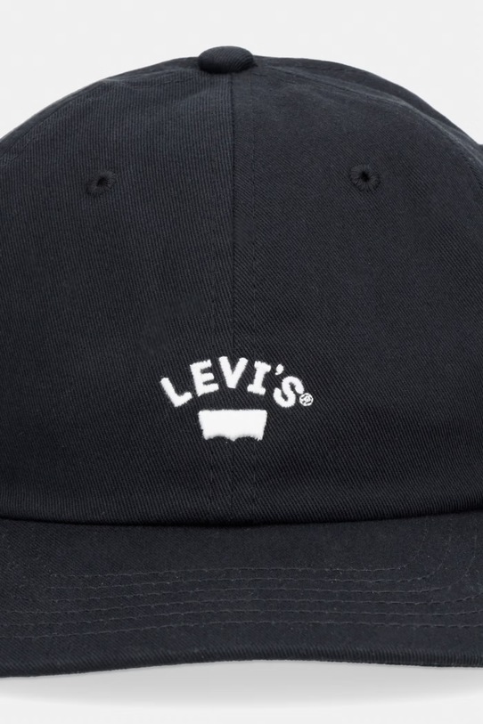 Levi's czapka z daszkiem bawełniana LAZY GIRL LOGO 000AG czarny SS26
