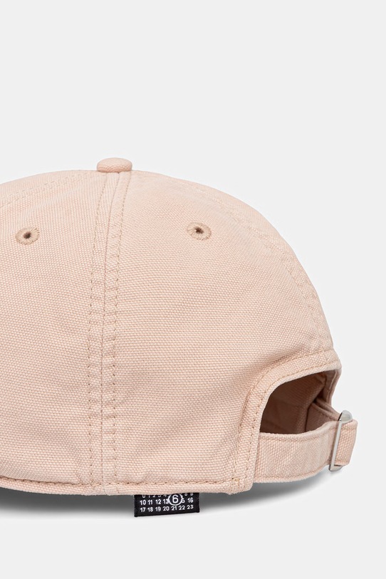 MM6 Maison Margiela czapka z daszkiem bawełniana pomarańczowy SH0TC0008.M35346