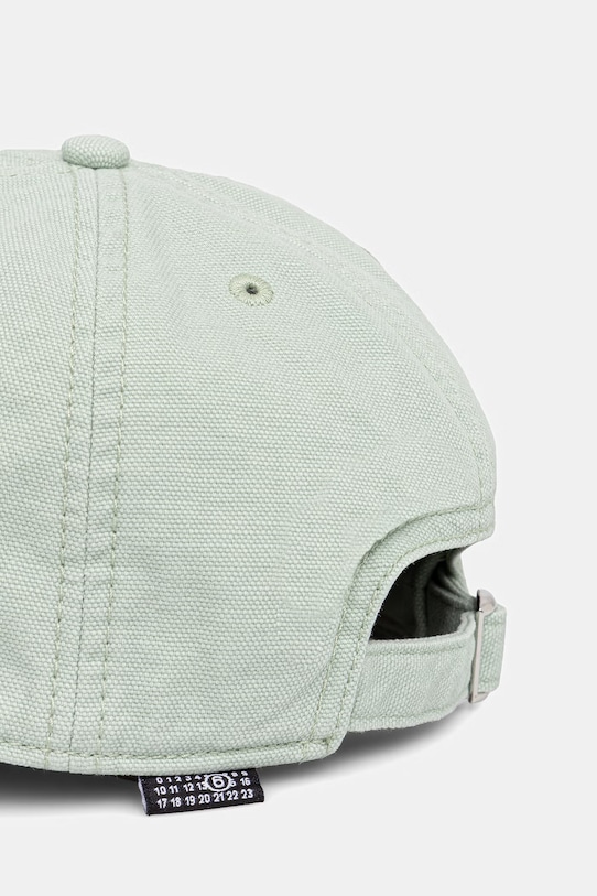 MM6 Maison Margiela czapka z daszkiem bawełniana turkusowy SH0TC0008.M35346