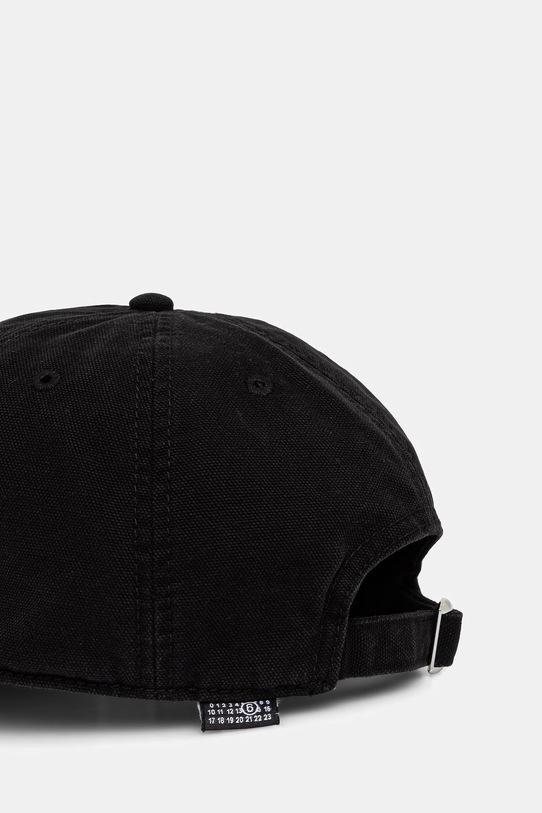 MM6 Maison Margiela czapka z daszkiem bawełniana czarny SH0TC0008.M35346