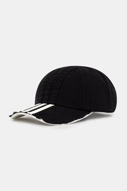 Y-3 czapka z daszkiem jeansowa STRIPES CAP bawełna czarny KD2435
