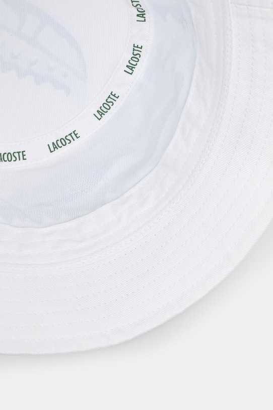 Lacoste bucket hat bawełniany biały RK5005