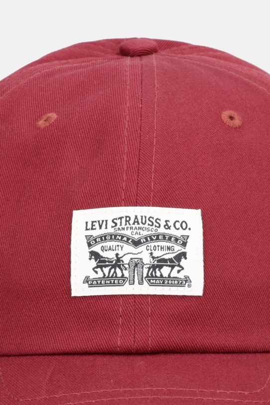 Levi's czapka z daszkiem bawełniana RELAXED DAD HERITAGE 000A9.0033 czerwony SS26