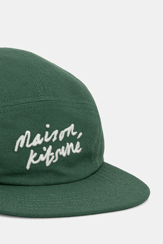 Maison Kitsuné czapka z daszkiem bawełniana Handwriting LM06108WB0026 zielony SS26