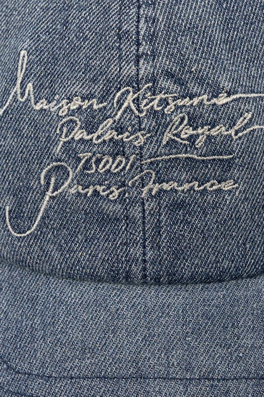 Maison Kitsuné czapka z daszkiem jeansowa Poetic Script QU06103WD4025 niebieski SS26