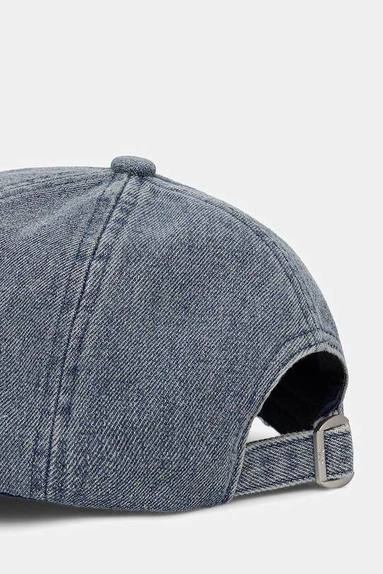 Akcesoria Maison Kitsuné czapka z daszkiem jeansowa Poetic Script QU06103WD4025 niebieski
