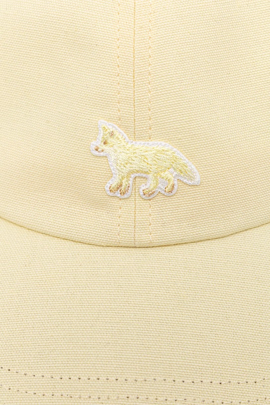 Maison Kitsuné czapka z daszkiem bawełniana Baby Fox OW06108WB0026 żółty SS26