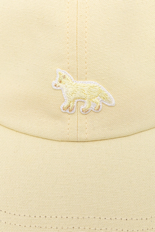 Maison Kitsuné czapka z daszkiem bawełniana Baby Fox OW06108WB0026 żółty SS26