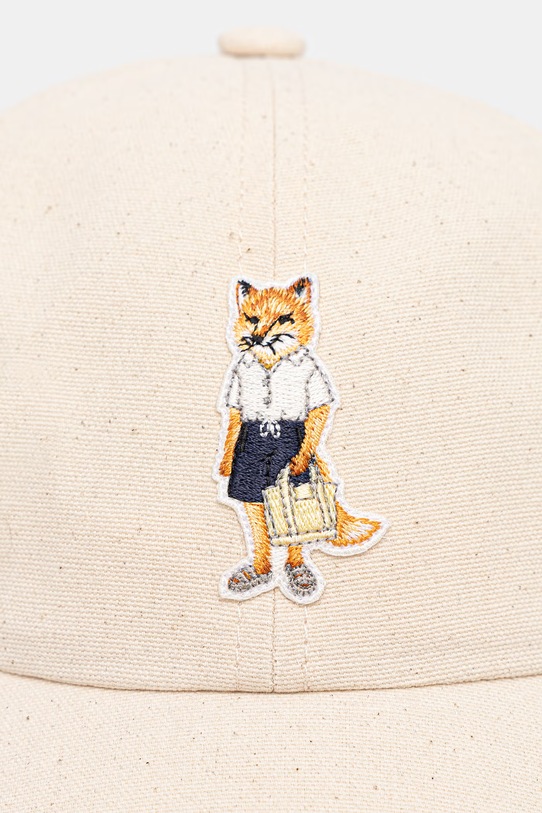 Maison Kitsuné Dressed Fox czapka z daszkiem bawełniana QU06104WB0026 beżowy SS26