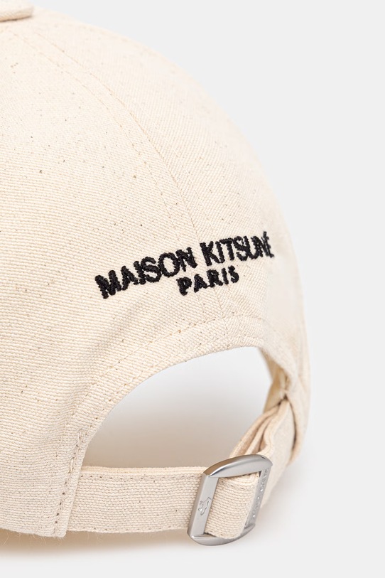 Akcesoria Maison Kitsuné Dressed Fox czapka z daszkiem bawełniana QU06104WB0026 beżowy