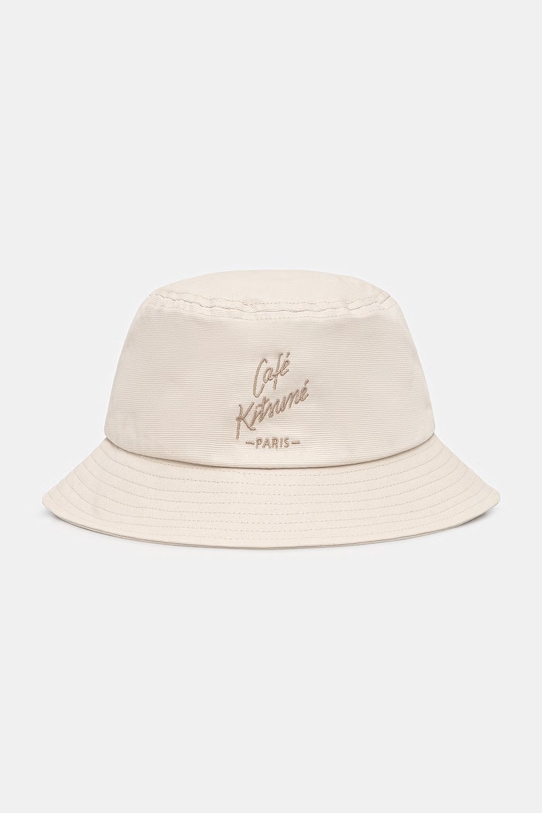 Бавовняний капелюх Café Kitsuné QU06101WA0035 бежевий SS26
