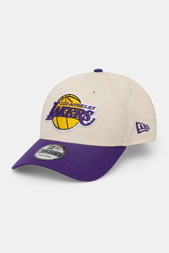 New Era czapka z daszkiem bawełniana COLOURBLOCK 9FORTY® aplikacja beżowy 60771881