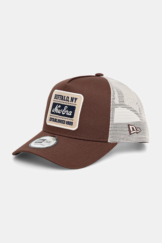 New Era czapka z daszkiem PATCH TRUCKER aplikacja brązowy 60771802
