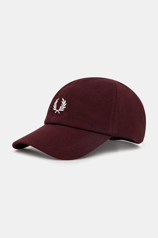 Fred Perry czapka z daszkiem bawełniana bawełna bordowy HW2295