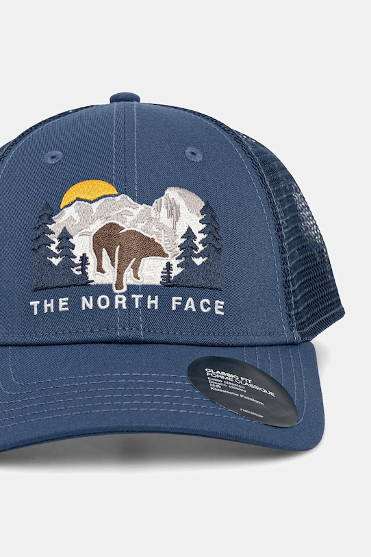 The North Face czapka trucker Embroidered Mudder Trucker NF0A7WH3OF51 niebieski SS26