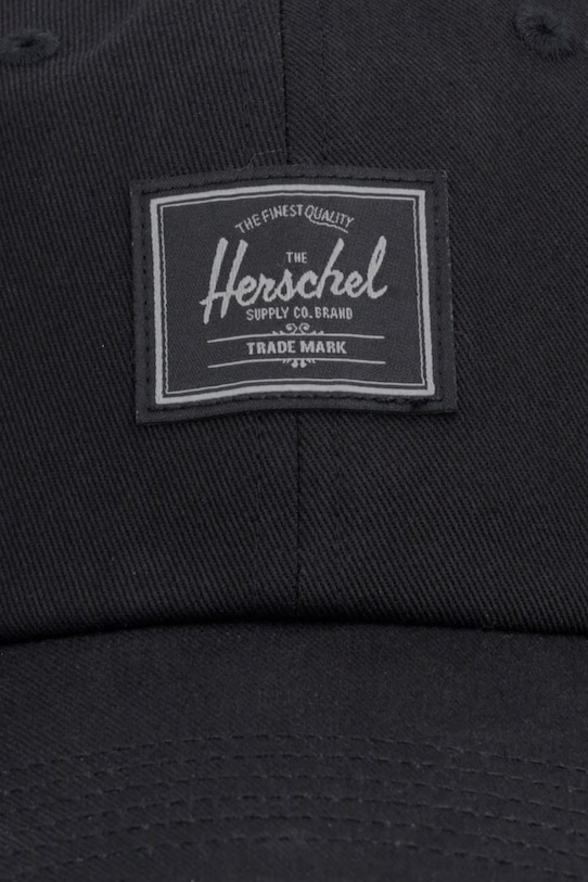 Herschel καπέλο με γείσο βαμβακερό Sylas Classic 50554.05881 μαύρο SS26