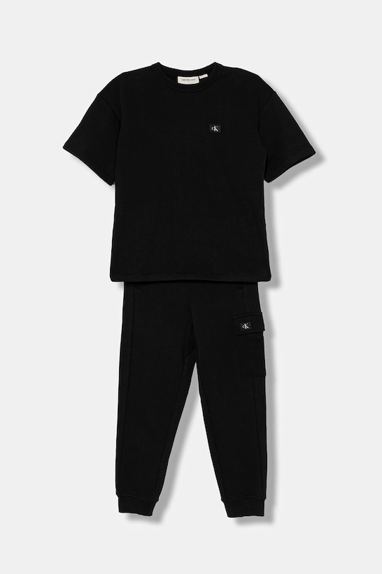 Calvin Klein Jeans komplet bawełniany dziecięcy bawełna czarny IB0IB02636.128.176.PPY2