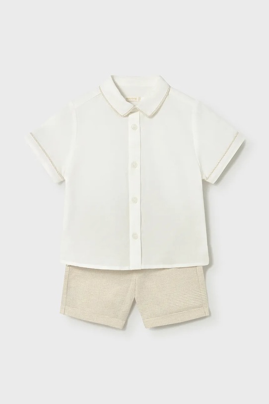 Mayoral komplet z domieszką lnu dziecięcy 1225.3A.Baby.PPY2 beżowy SS26
