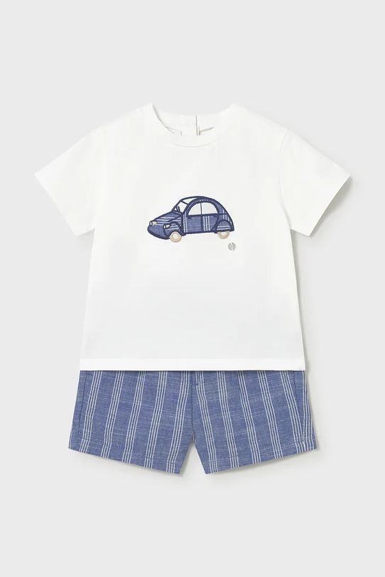 Mayoral komplet dziecięcy z domieszką lnu 1227.3B.Baby.PPY2 niebieski SS26