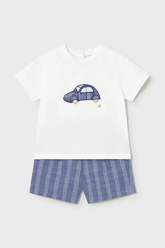 Mayoral komplet dziecięcy z domieszką lnu 1227.3B.Baby.PPY2 niebieski SS26