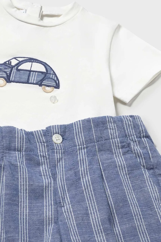 Mayoral komplet dziecięcy z domieszką lnu niebieski 1227.3B.Baby.PPY2