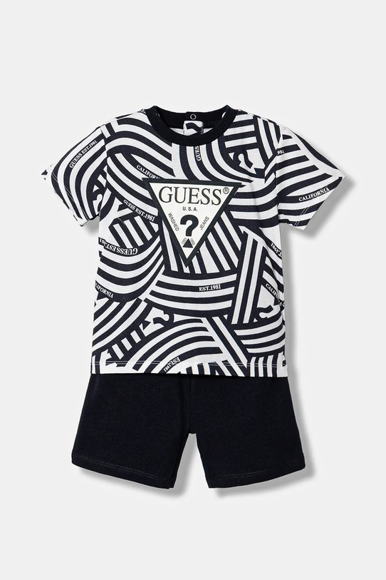 Guess komplet bawełniany niemowlęcy 2-pack nadruk granatowy I6RG08.K8HM4.PPY2