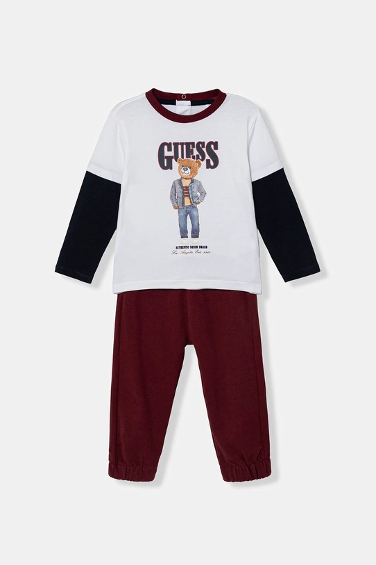 Guess komplet bawełniany niemowlęcy 2-pack bawełna bordowy I6RG10.K8HM4.PPY2