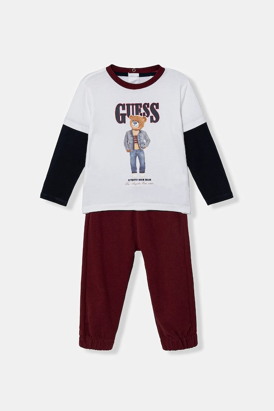 Guess komplet bawełniany niemowlęcy 2-pack bawełna bordowy I6RG10.K8HM4.PPY2