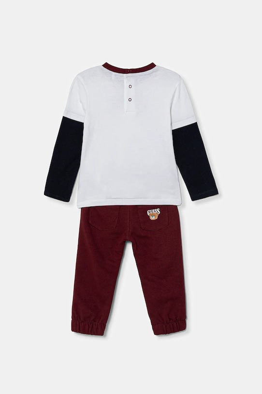 Guess komplet bawełniany niemowlęcy 2-pack I6RG10.K8HM4.PPY2 bordowy SS26