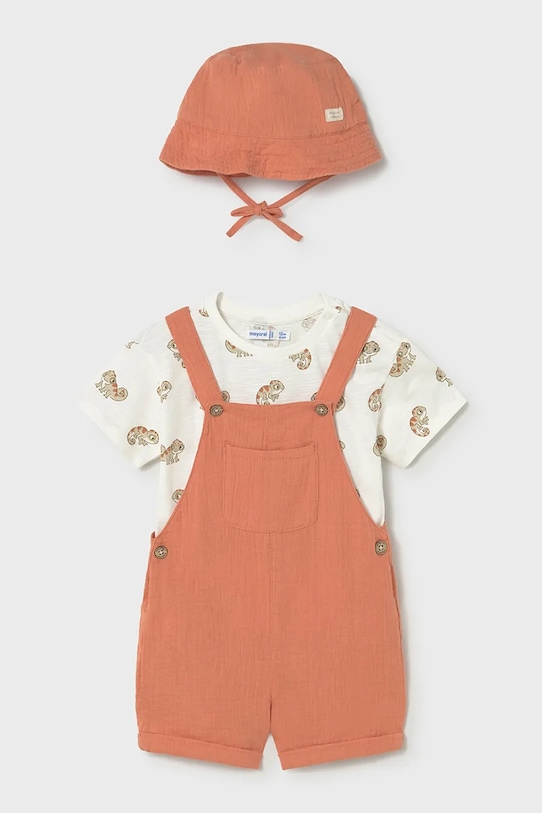 Παιδικό βαμβακερό σετ Mayoral 1663.3C.Baby.PPY2 πορτοκαλί SS26