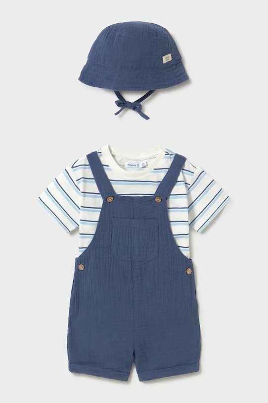 Mayoral komplet bawełniany dziecięcy wzorzyste niebieski 1663.3C.Baby.PPY2