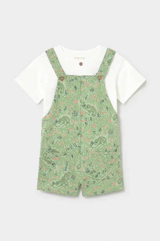 Mayoral komplet bawełniany dziecięcy wzorzyste zielony 1664.3F.Baby.PPY2