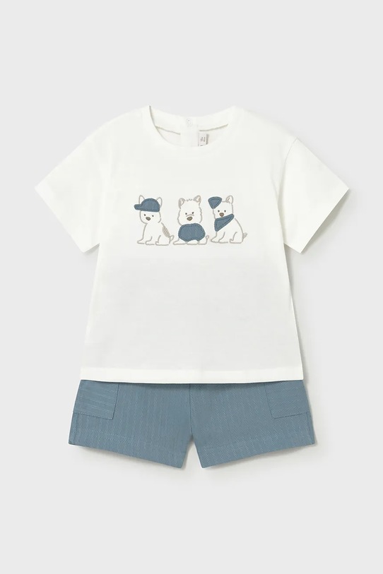 Mayoral komplet bawełniany dziecięcy nadruk niebieski 1665.3A.Baby.PPY2