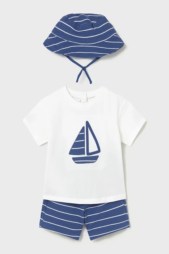 Mayoral komplet bawełniany niemowlęcy wzorzyste niebieski 1666.3B.Baby.PPY2