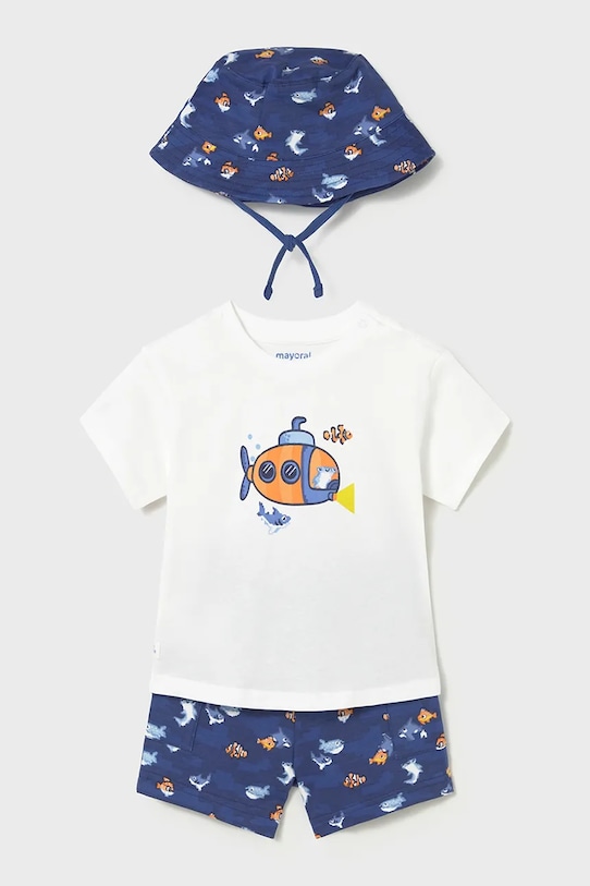 Mayoral komplet bawełniany dziecięcy 1667.3D.Baby.PPY2 niebieski SS26