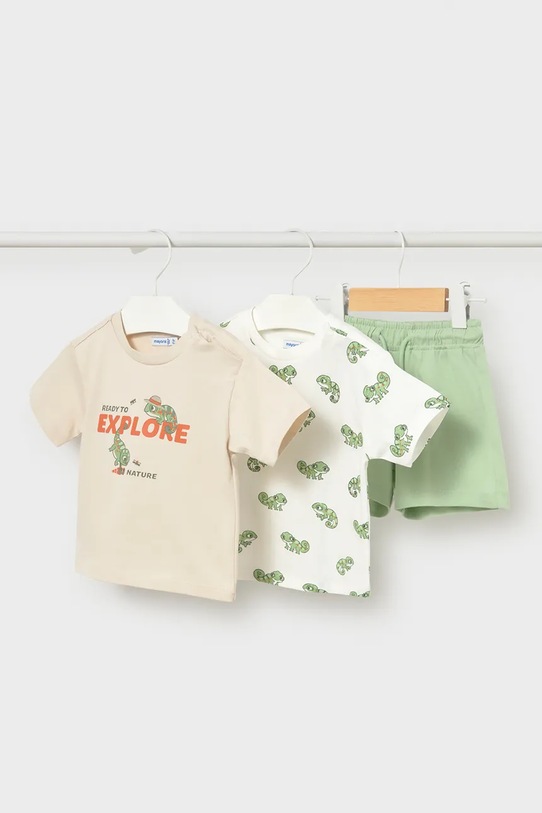 Mayoral komplet bawełniany dziecięcy nadruk zielony 1669.3E.Baby.PPY2