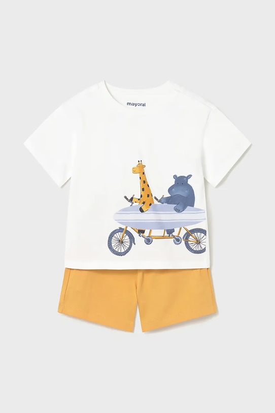 Mayoral komplet bawełniany dziecięcy nadruk pomarańczowy 1670.3G.Baby.PPY2