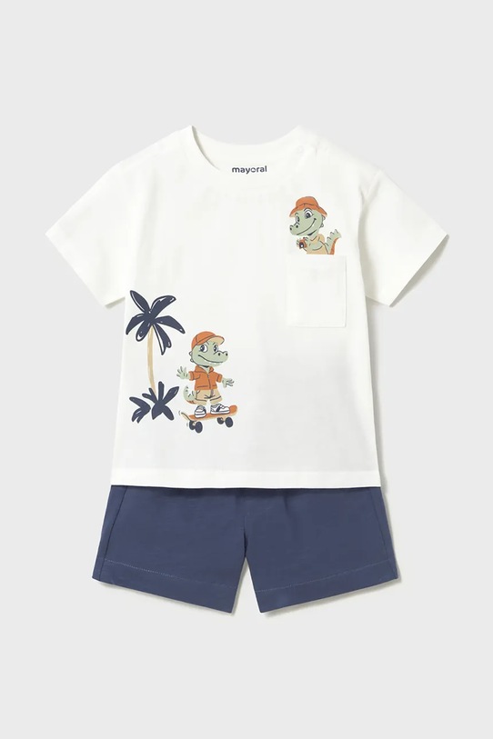 Mayoral komplet bawełniany dziecięcy nadruk niebieski 1672.3J.Baby.PPY2