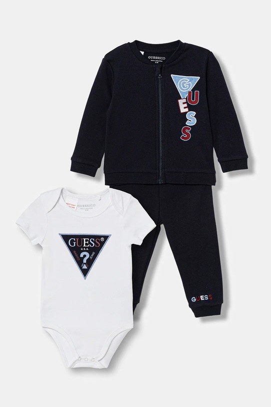 Guess komplet bawełniany niemowlęcy aplikacja granatowy P6RG06.KA6W4.PPY2