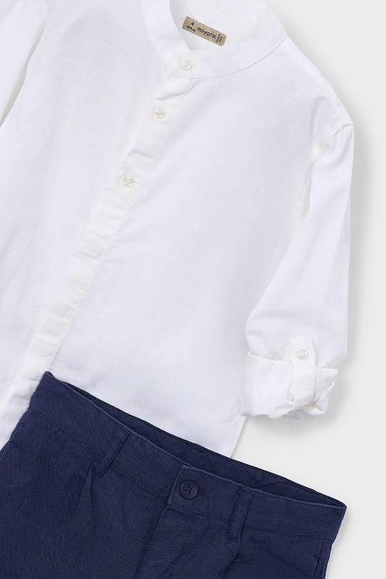 Dječaci Dječji set s primjesom lana Mayoral 3216.5A.Mini.PPY2 bijela